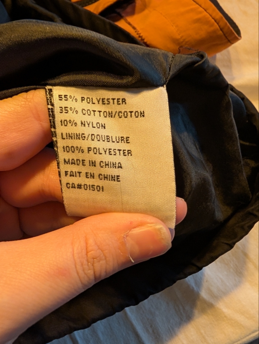 2/40$ Vintage Black Windbreaker Jacket with Orange Accents - Picture 5 of 7